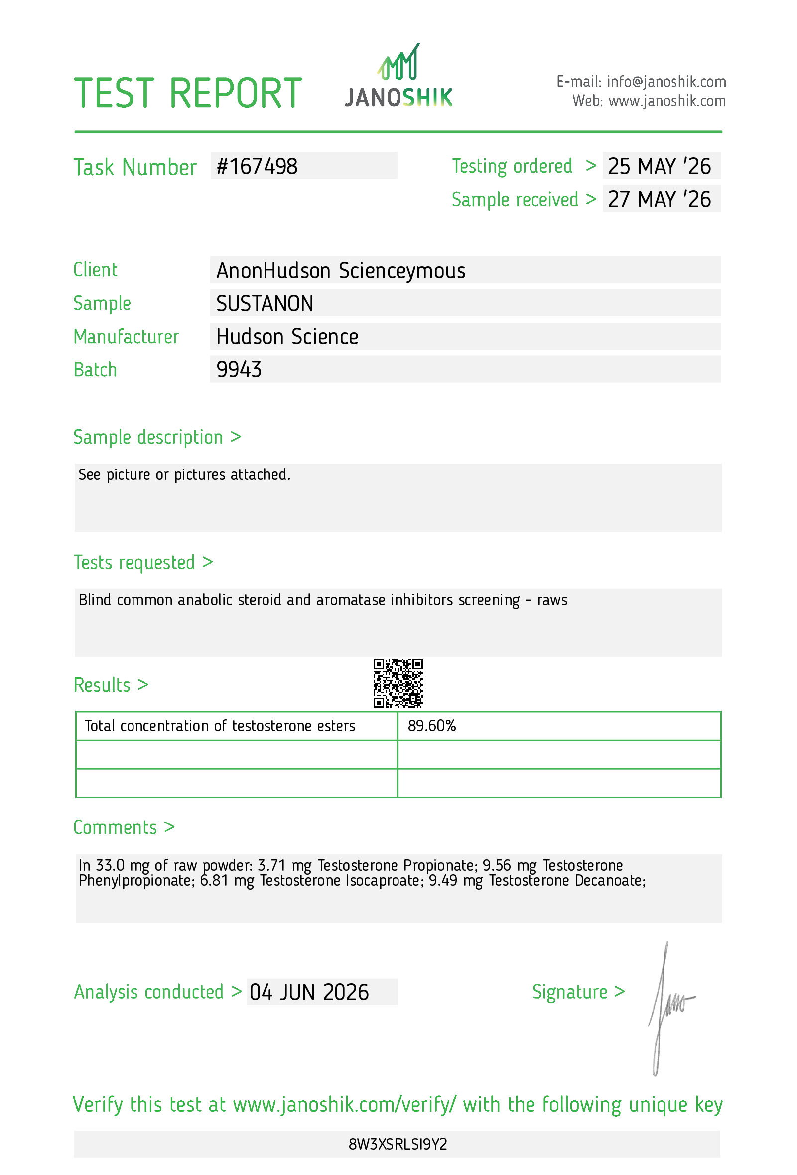 SUSTANON 250MG/ML - (Certificate of Analysis, Second Image) - Image 4