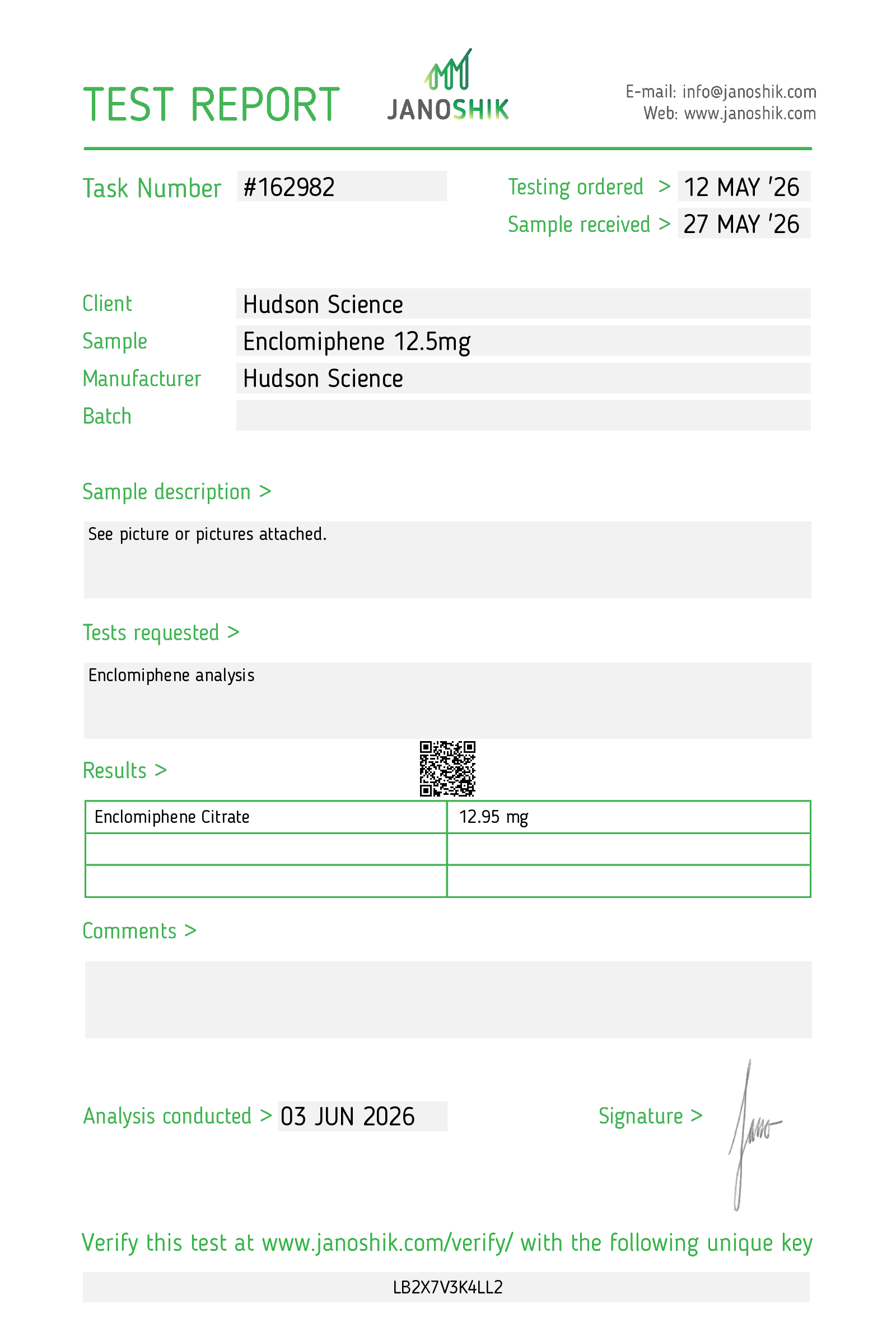 ENCLOMIPHENE 12.5MG X 50 - (Certificate of Analysis, Second Image) - Image 4