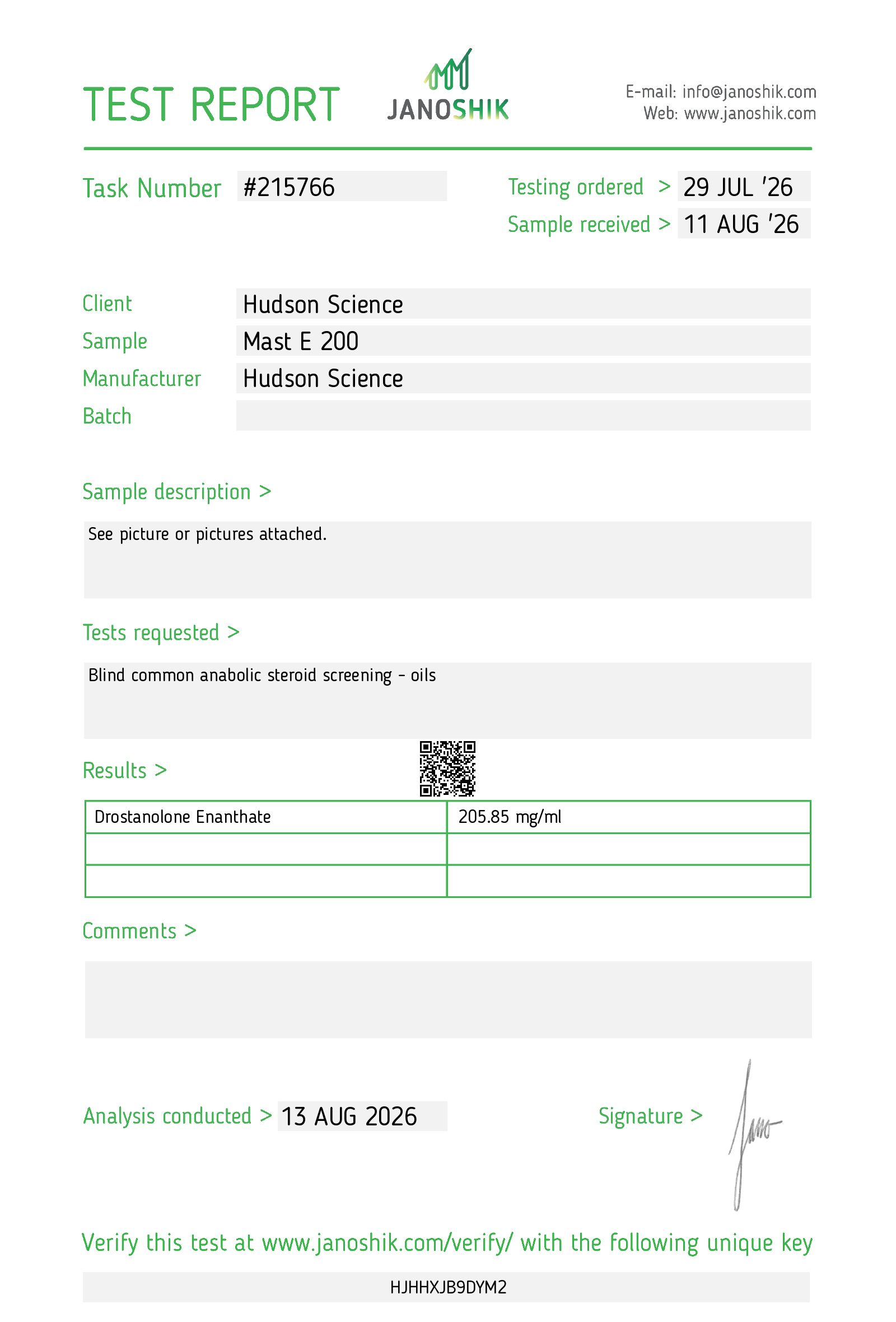 MAST E 200MG/ML - MIGLYOL 812 MCT OIL (Certificate of analysis, second image) - Image 2