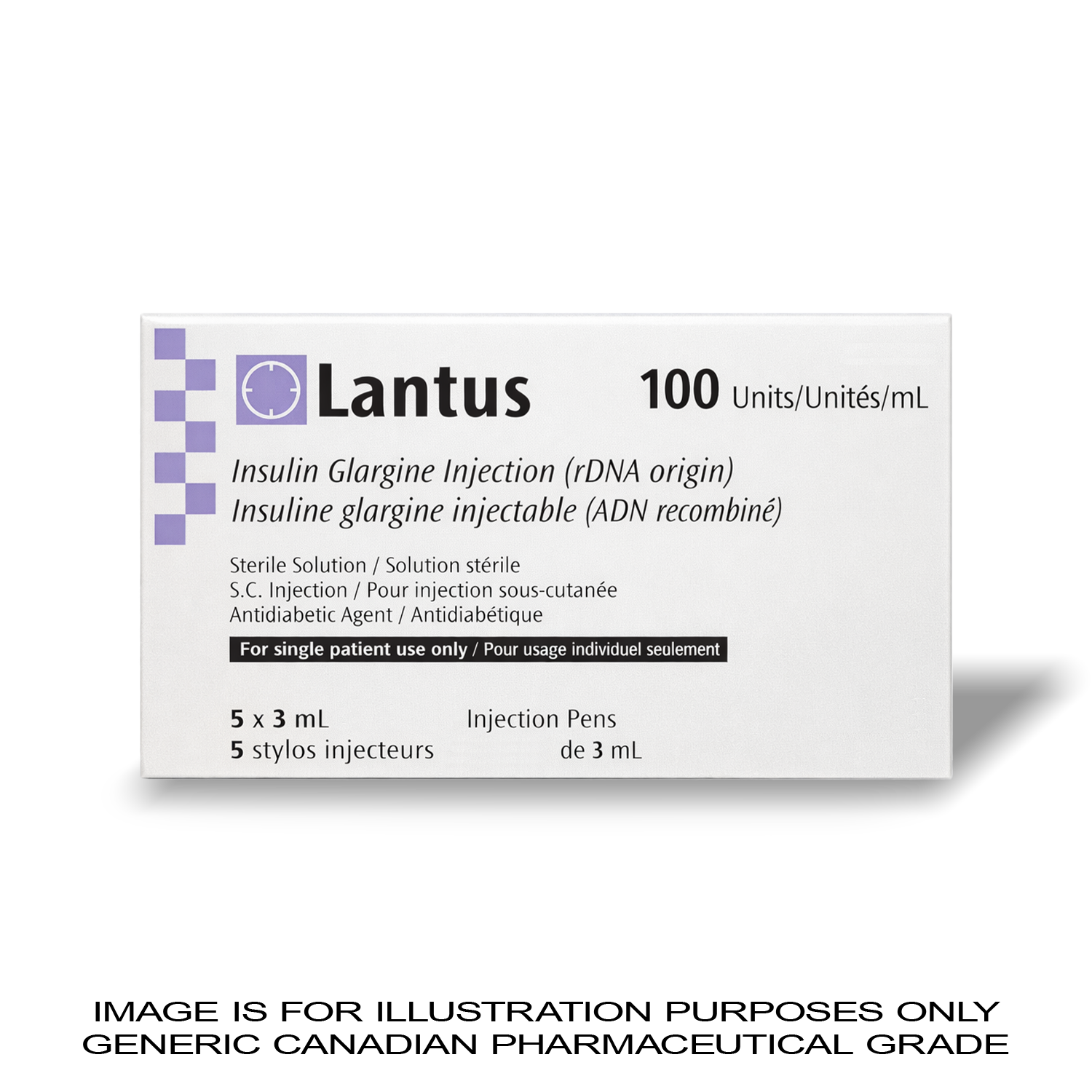 Lantus 100iu/mL 5x3mL Insulin Pens | CANADIAN PHARMACEUTICAL GRADE