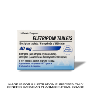 ELETRIPTAN [Relpax] TABLETS – 40MG X 6 TABS [ STOPS acute migraine headaches in adults]